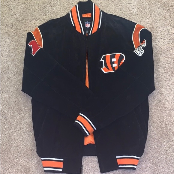 Nfl Bengals Mens L Varsity Jacket Black 